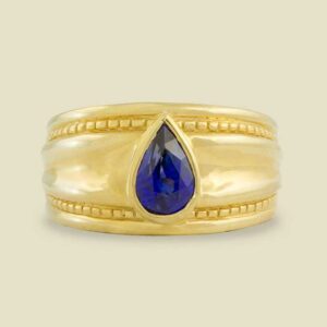 10 Pear Shape Sapphire 125ct in 14K Yellow Gold