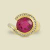 16 Red Tourmaline 421ct with Diamonds 058ct in 18K Yellow Gold