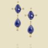 18K Yellow Gold Earrings with 1137ct Sapphires and 20ct Diamonds