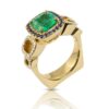 18K Yellow Gold Ring with 244ct Emerald 32ct Sapphires and 18ct Diamonds WBG