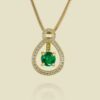 19 Emerald 164ct with Five Canary Diamonds 002ct and White Diamonds 043ct in 18K Yellow Gold