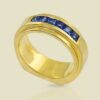 6 Blue Sapphire 079ct in 18K Yellow Gold