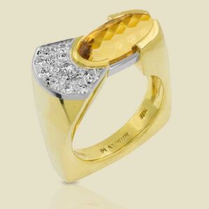 7 Topaz 356ct with Diamonds 036ct in 18K Yellow Gold