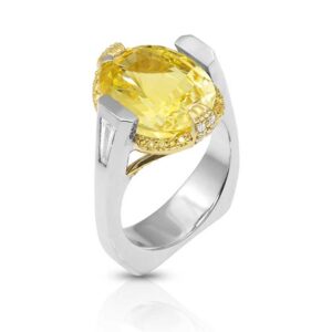 Natural Yellow Sapphire 891ct with Diamonds
