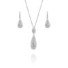 Pave Diamond Earrings 77ctw and Pendant 2ctw in 18K White Gold