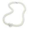 Pearl Necklace with Diamond 14K White Gold