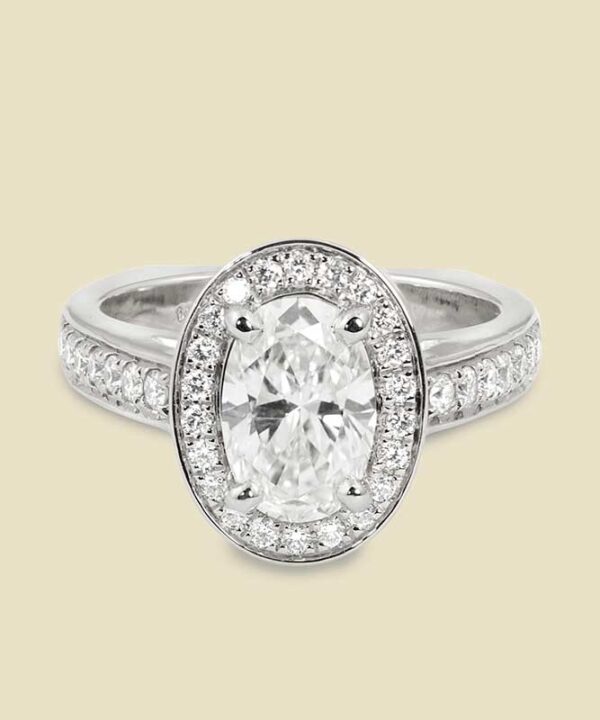Platinum 124ct Oval Diamond Engagement Ring