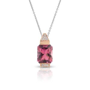 Rose Tourmaline 398ct with Diamonds in 18K Rose Gold