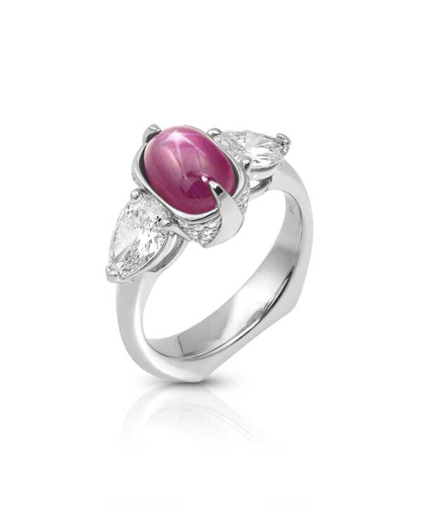 Star Ruby 525ct with Diamonds in Platinum