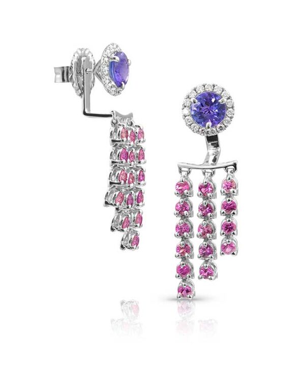 Tanzanite 219ct and Pink Sapphire 280ct with Diamonds 46ct in 18K White Gold