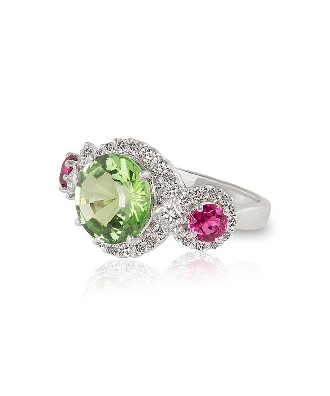 tourmaline red and green 4.79ct