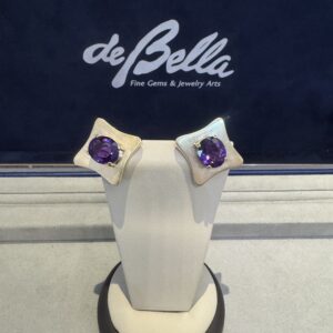 18k Gold Amethyst Earrings