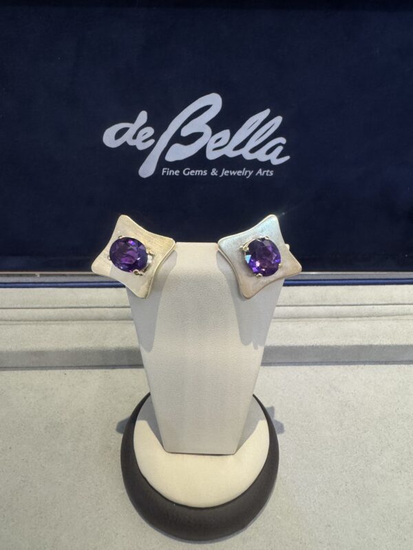 18k Gold Amethyst Earrings