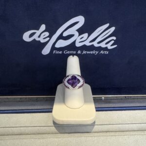 18k Ameythst Gadi Ring with Ruby & Diamond