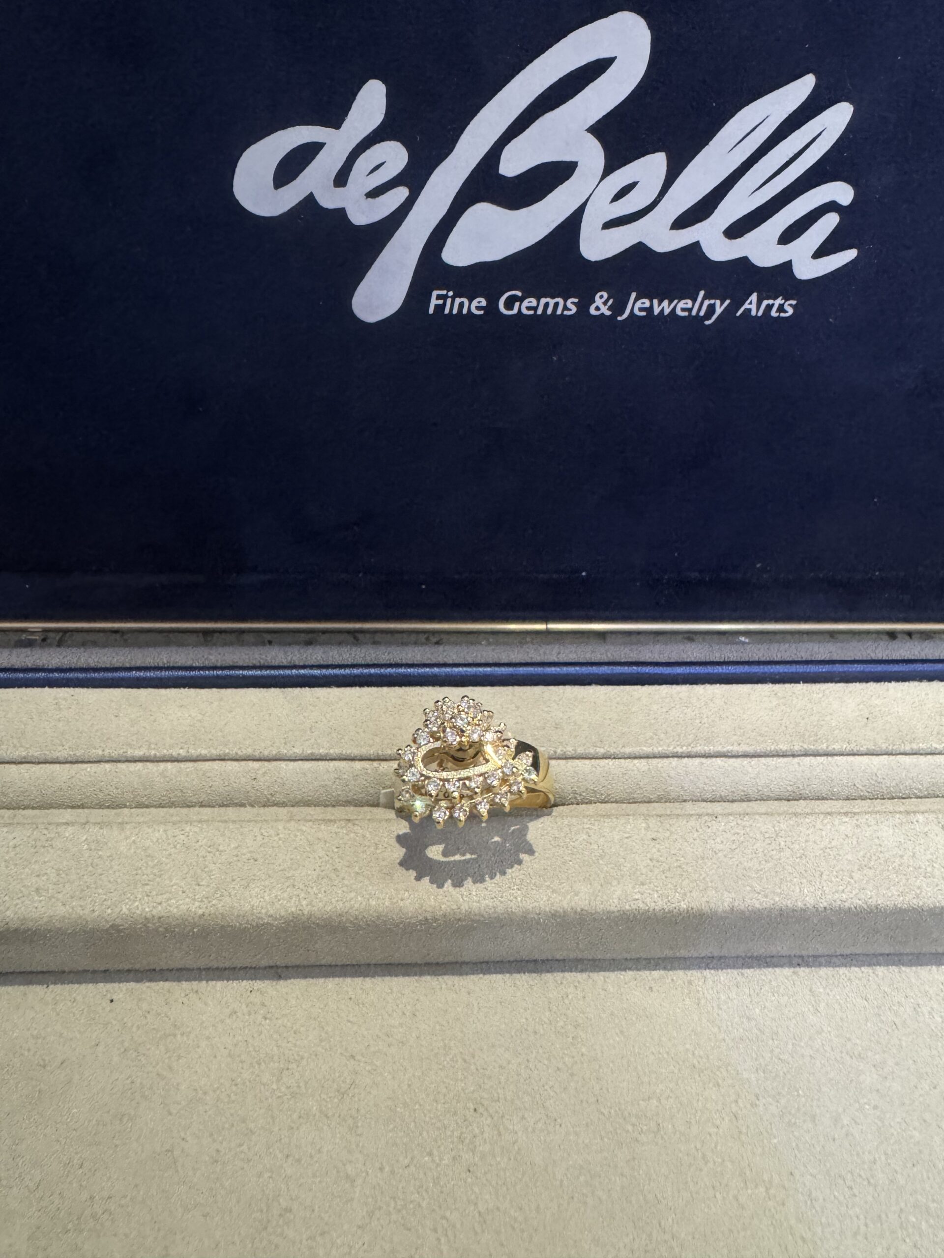 14k Gold & Diamond Heart Spinner Ring