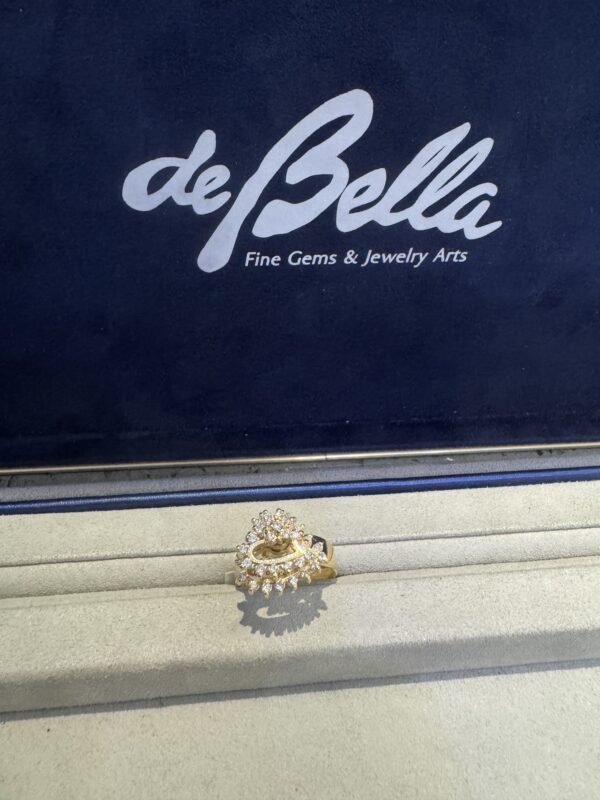 14k Gold & Diamond Heart Spinner Ring