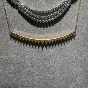 18k Fancy Yellow Trillion Diamond Bar Necklace